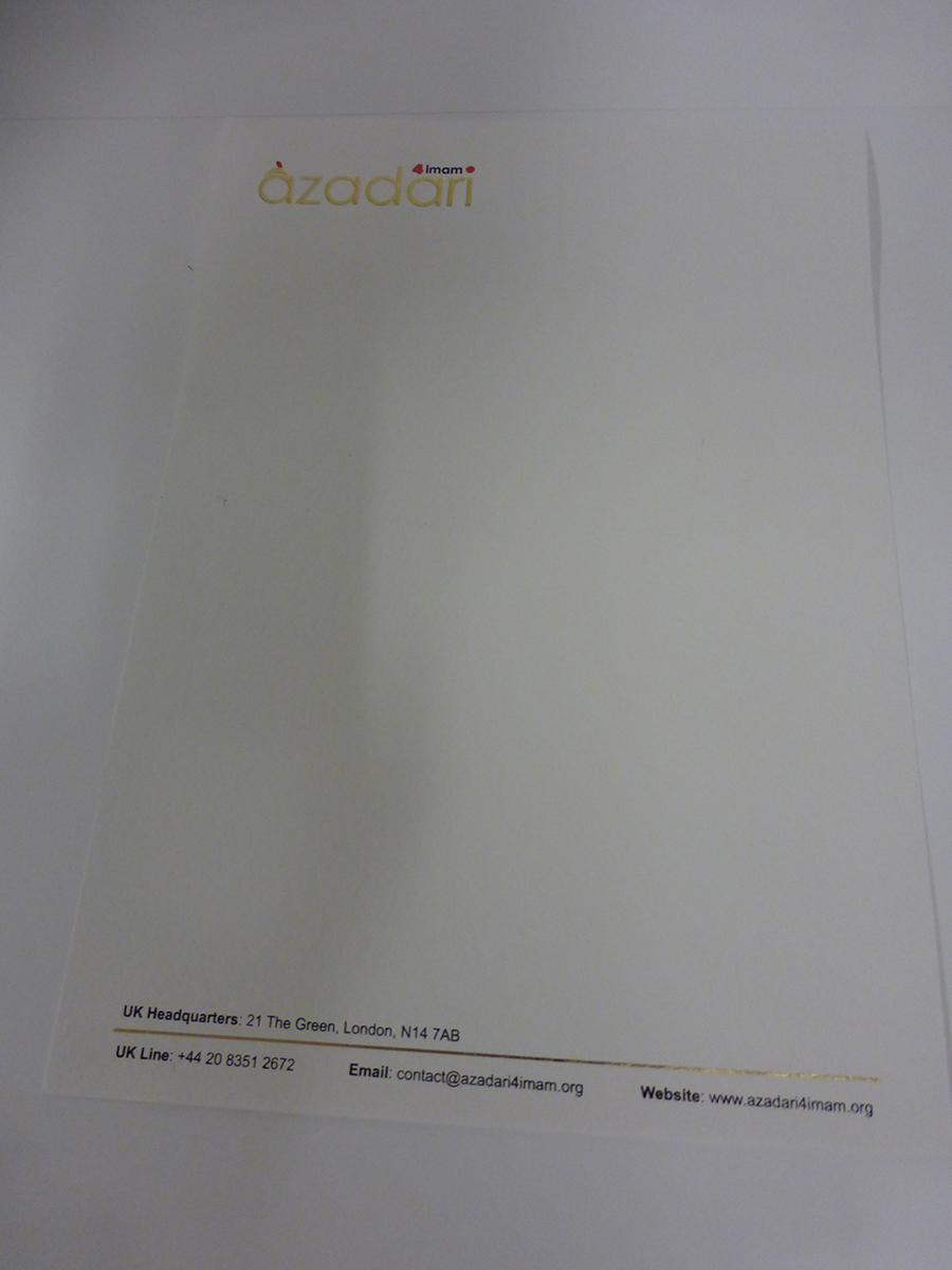 Letterhead A4 hot foiled printed & Embossed