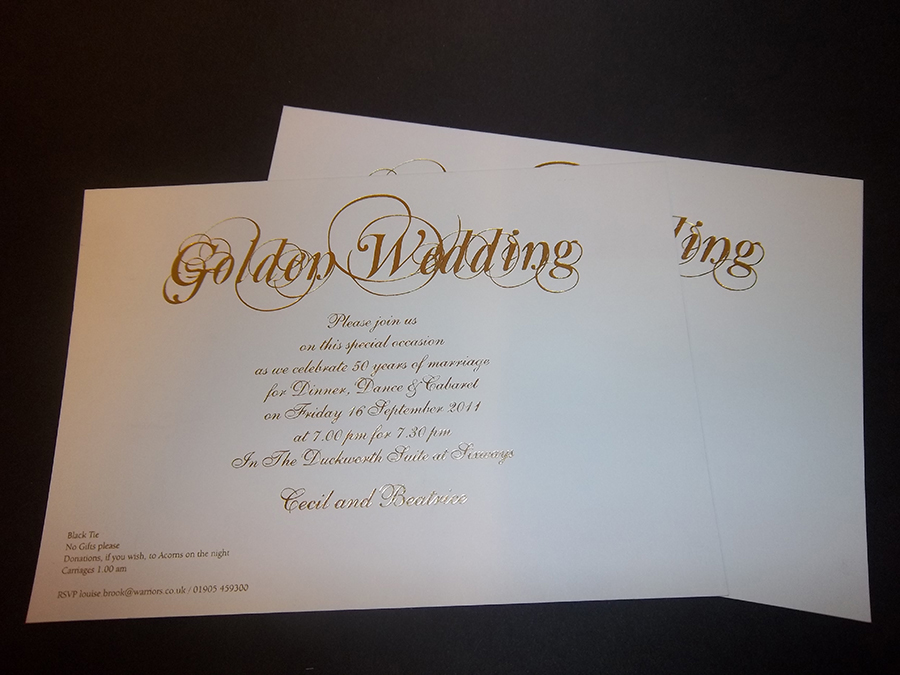 Golden Wedding Invite