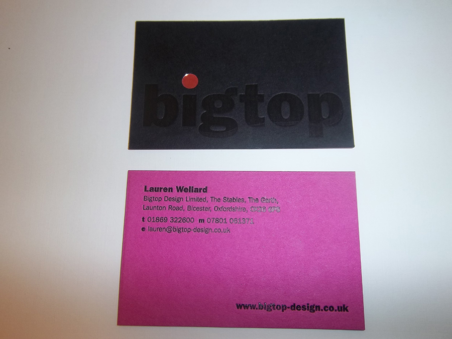 Business Card foiled on GF Smith Stock Duplex 540g 3 colours