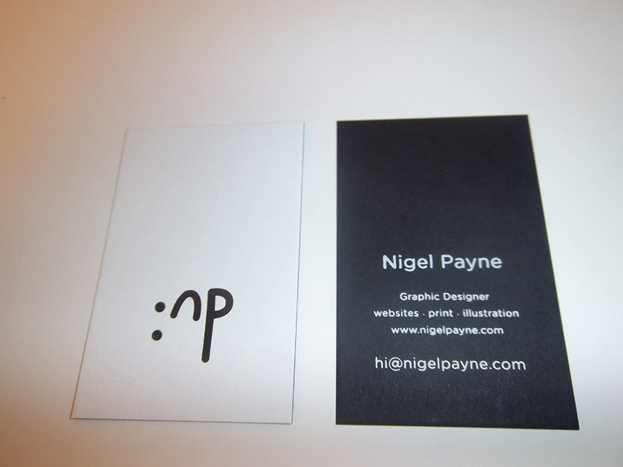 Business Card foiled on GF Smith Stock Duplex 540g 2 colours